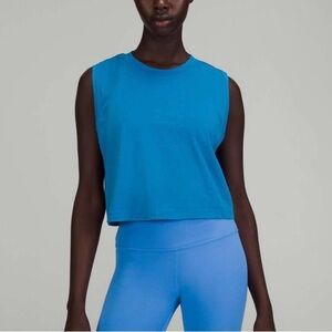 Lululemon All Yours Cropped Cotton Tank Top Poolside Blue